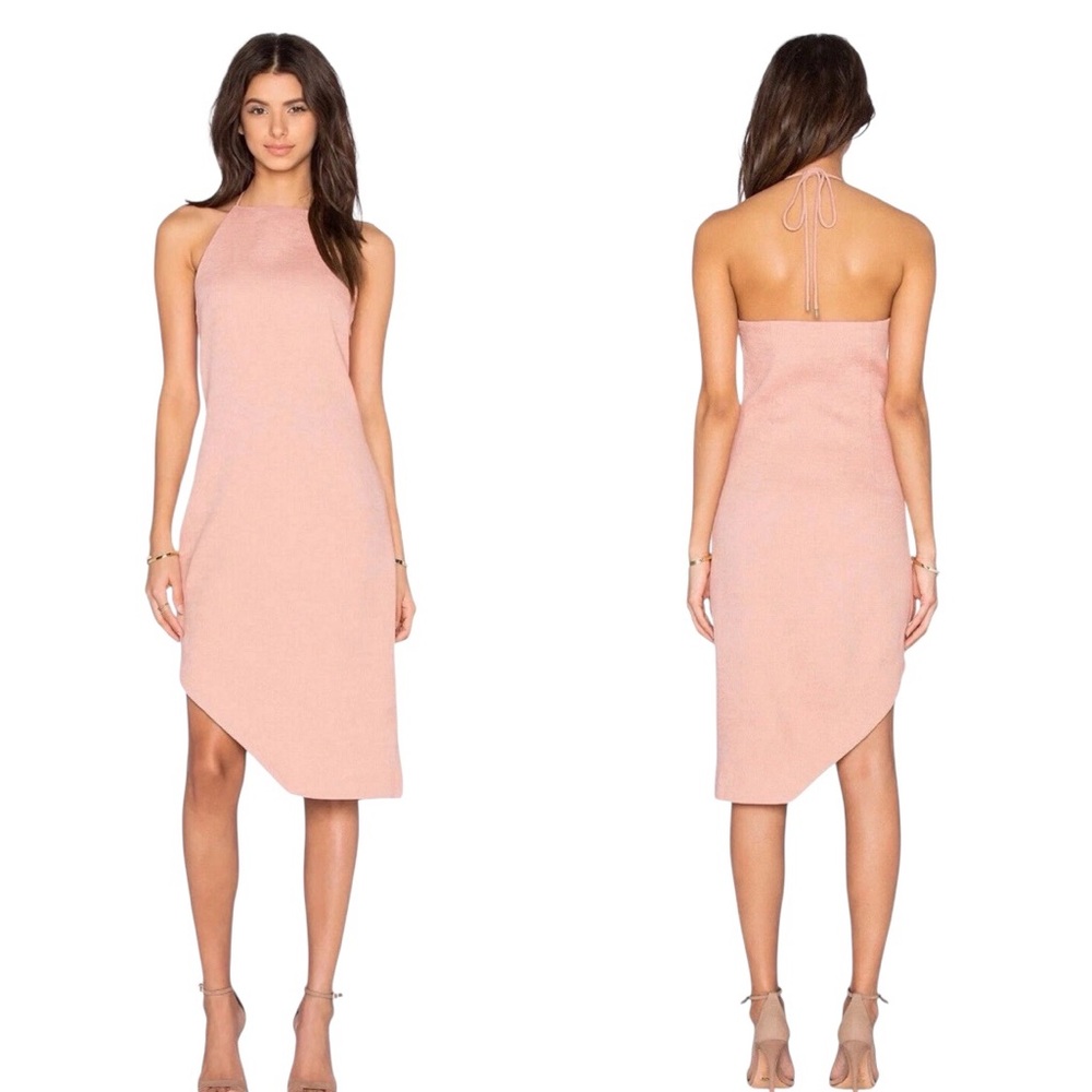 C/MEO Collective Star Lesson Textured Midi Halter Asymmetrical Dress Size M